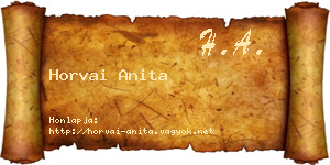 Horvai Anita névjegykártya
