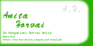 anita horvai business card